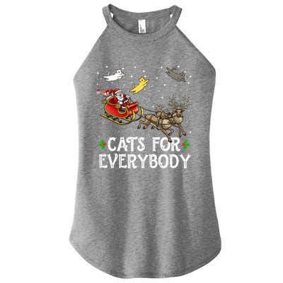 Cats For Everybody Christmas Cat Funny Xmas Santa Gift Women's Perfect Tri Rocker Tank