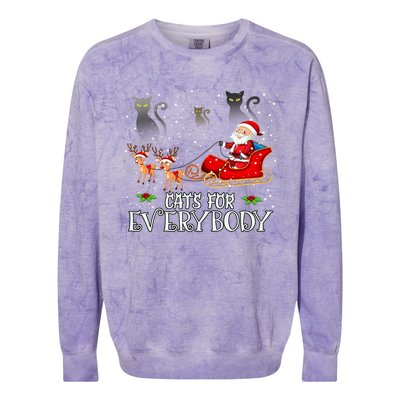 Cats For Everybody Christmas Cat Funny Xmas Santa Gift Colorblast Crewneck Sweatshirt