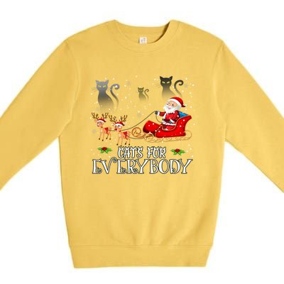 Cats For Everybody Christmas Cat Funny Xmas Santa Gift Premium Crewneck Sweatshirt