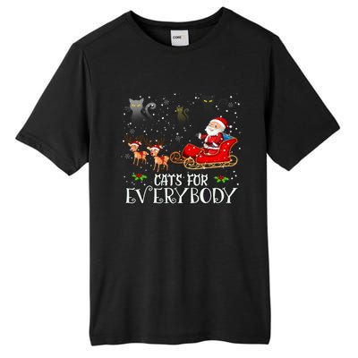 Cats For Everybody Christmas Cat Funny Xmas Santa Gift Tall Fusion ChromaSoft Performance T-Shirt