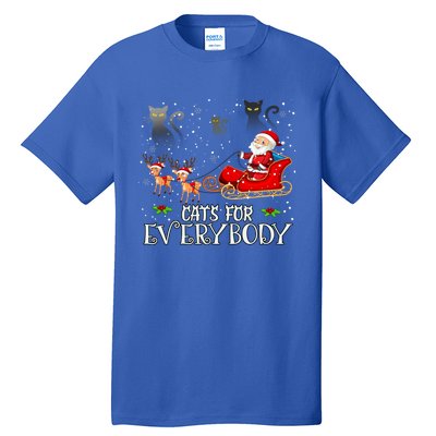 Cats For Everybody Christmas Cat Funny Xmas Santa Gift Tall T-Shirt