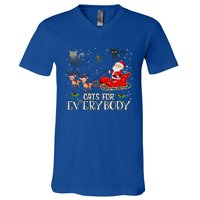 Cats For Everybody Christmas Cat Funny Xmas Santa Gift V-Neck T-Shirt