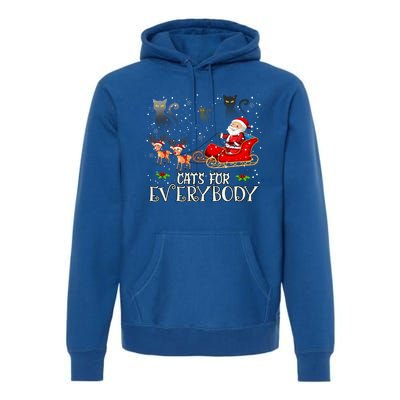 Cats For Everybody Christmas Cat Funny Xmas Santa Gift Premium Hoodie