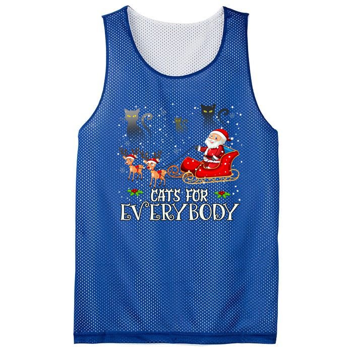 Cats For Everybody Christmas Cat Funny Xmas Santa Gift Mesh Reversible Basketball Jersey Tank