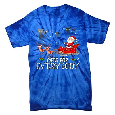 Cats For Everybody Christmas Cat Funny Xmas Santa Gift Tie-Dye T-Shirt