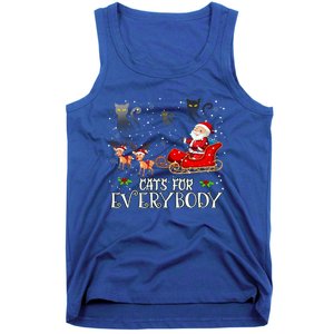 Cats For Everybody Christmas Cat Funny Xmas Santa Gift Tank Top