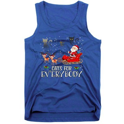 Cats For Everybody Christmas Cat Funny Xmas Santa Gift Tank Top