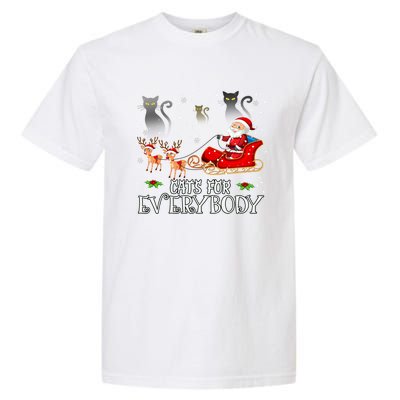 Cats For Everybody Christmas Cat Funny Xmas Santa Gift Garment-Dyed Heavyweight T-Shirt