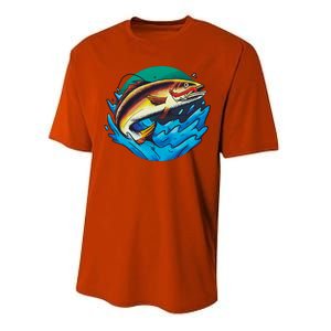 Catch Fish Eating Worm Funny Fishing Performance Sprint T-Shirt