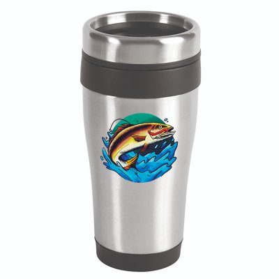 Catch Fish Eating Worm Funny Fishing 16oz Travel Tumbler