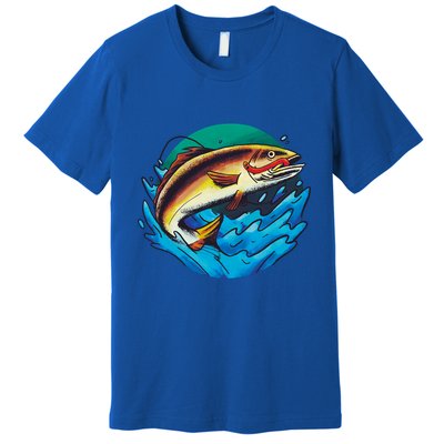 Catch Fish Eating Worm Funny Fishing Premium T-Shirt