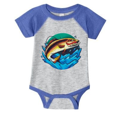 Catch Fish Eating Worm Funny Fishing Infant Baby Jersey Bodysuit