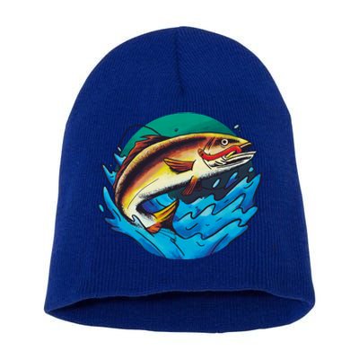 Catch Fish Eating Worm Funny Fishing Short Acrylic Beanie