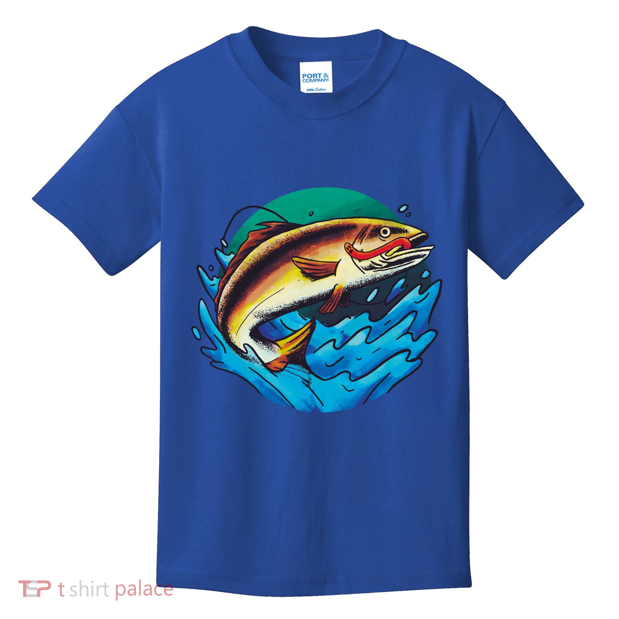 Catch Fish Eating Worm Funny Fishing Kids T-Shirt