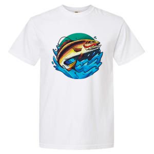 Catch Fish Eating Worm Funny Fishing Garment-Dyed Heavyweight T-Shirt