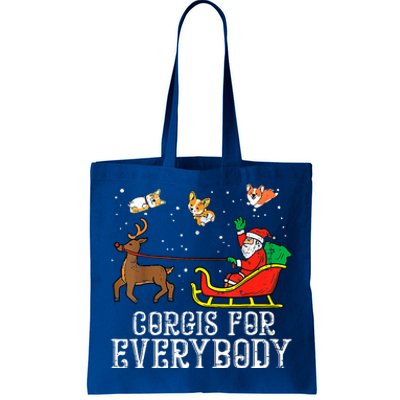 Corgis For Everybody Funny Xmas Christmas Corgi Dog Lover Tote Bag