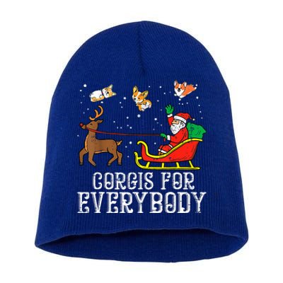 Corgis For Everybody Funny Xmas Christmas Corgi Dog Lover Short Acrylic Beanie