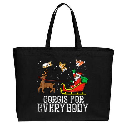 Corgis For Everybody Funny Xmas Christmas Corgi Dog Lover Cotton Canvas Jumbo Tote