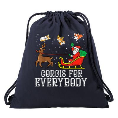 Corgis For Everybody Funny Xmas Christmas Corgi Dog Lover Drawstring Bag