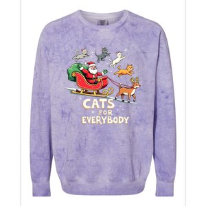 Cats For Everybody Christmas Cat Funny Xmas Santa Gift Colorblast Crewneck Sweatshirt