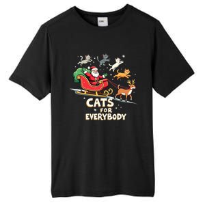 Cats For Everybody Christmas Cat Funny Xmas Santa Gift Tall Fusion ChromaSoft Performance T-Shirt