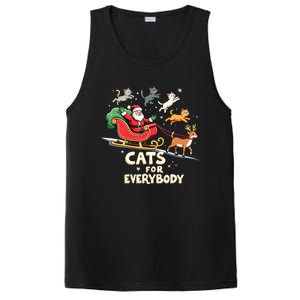 Cats For Everybody Christmas Cat Funny Xmas Santa Gift PosiCharge Competitor Tank