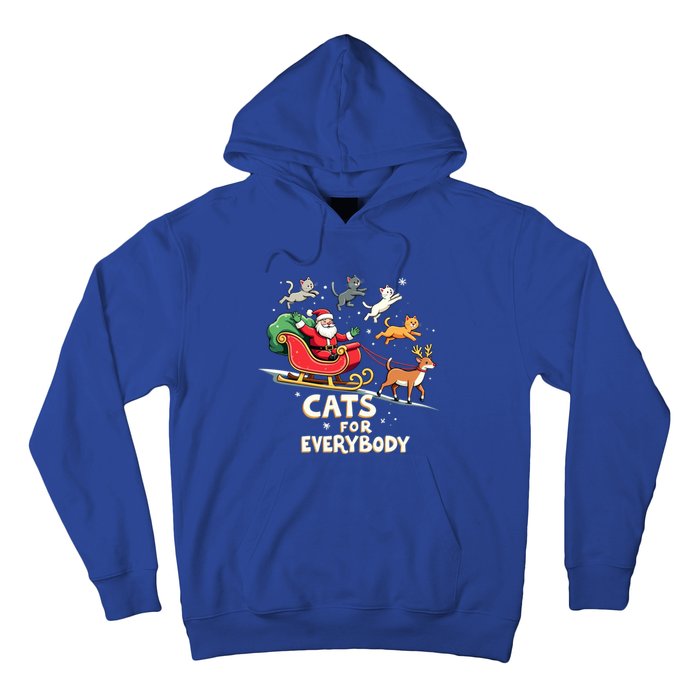 Cats For Everybody Christmas Cat Funny Xmas Santa Gift Hoodie