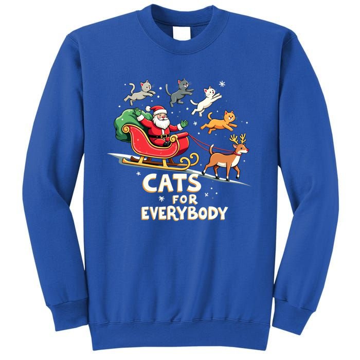 Cats For Everybody Christmas Cat Funny Xmas Santa Gift Sweatshirt