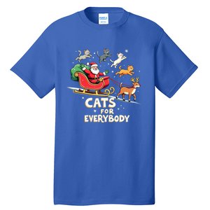 Cats For Everybody Christmas Cat Funny Xmas Santa Gift Tall T-Shirt