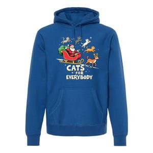 Cats For Everybody Christmas Cat Funny Xmas Santa Gift Premium Hoodie