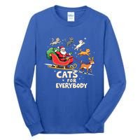 Cats For Everybody Christmas Cat Funny Xmas Santa Gift Tall Long Sleeve T-Shirt