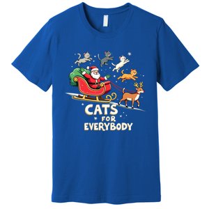 Cats For Everybody Christmas Cat Funny Xmas Santa Gift Premium T-Shirt