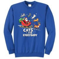 Cats For Everybody Christmas Cat Funny Xmas Santa Gift Tall Sweatshirt