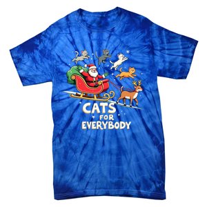 Cats For Everybody Christmas Cat Funny Xmas Santa Gift Tie-Dye T-Shirt