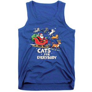 Cats For Everybody Christmas Cat Funny Xmas Santa Gift Tank Top