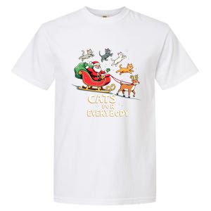 Cats For Everybody Christmas Cat Funny Xmas Santa Gift Garment-Dyed Heavyweight T-Shirt