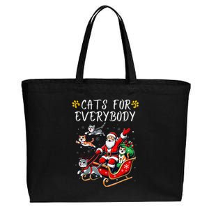 Cats For Everybody Christmas Cat Funny Xmas Santa Cotton Canvas Jumbo Tote