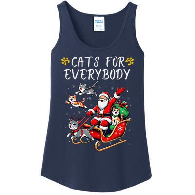 Cats For Everybody Christmas Cat Funny Xmas Santa Ladies Essential Tank