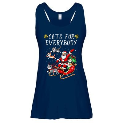 Cats For Everybody Christmas Cat Funny Xmas Santa Ladies Essential Flowy Tank