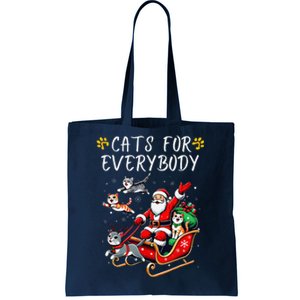 Cats For Everybody Christmas Cat Funny Xmas Santa Tote Bag