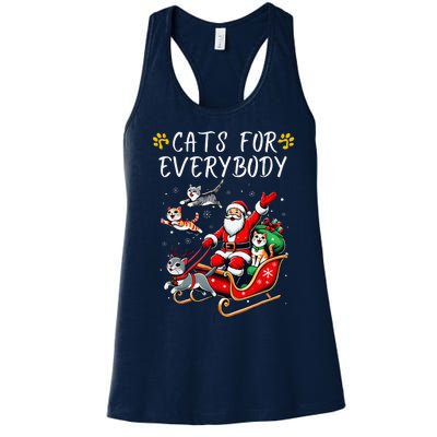 Cats For Everybody Christmas Cat Funny Xmas Santa Women's Racerback Tank