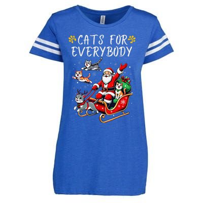 Cats For Everybody Christmas Cat Funny Xmas Santa Enza Ladies Jersey Football T-Shirt