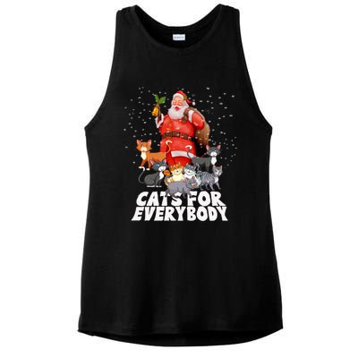 Cats For Everybody Christmas Cat Lover Cats For Everybody Funny Gift Ladies PosiCharge Tri-Blend Wicking Tank