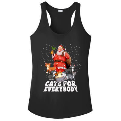 Cats For Everybody Christmas Cat Lover Cats For Everybody Funny Gift Ladies PosiCharge Competitor Racerback Tank