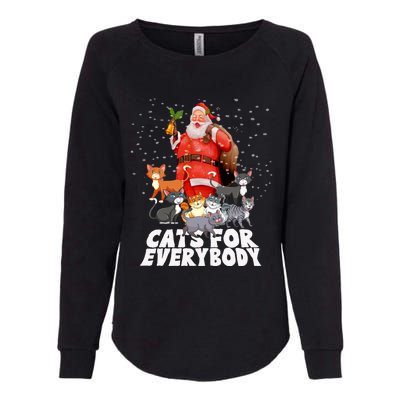 Cats For Everybody Christmas Cat Lover Cats For Everybody Funny Gift Womens California Wash Sweatshirt