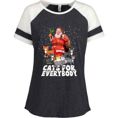 Cats For Everybody Christmas Cat Lover Cats For Everybody Funny Gift Enza Ladies Jersey Colorblock Tee