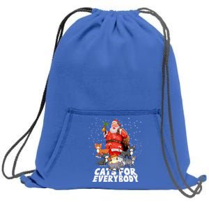 Cats For Everybody Christmas Cat Lover Cats For Everybody Funny Gift Sweatshirt Cinch Pack Bag