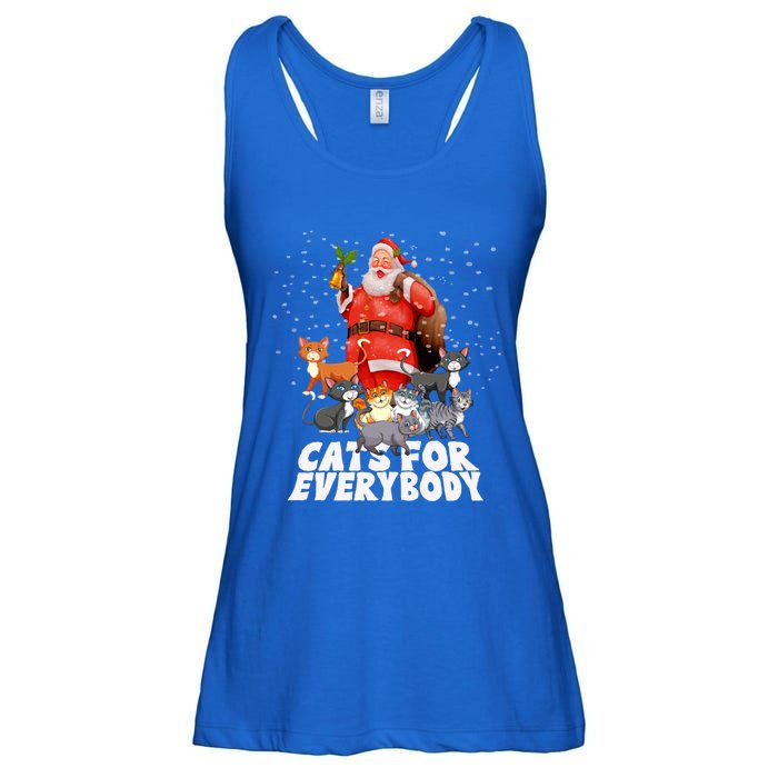 Cats For Everybody Christmas Cat Lover Cats For Everybody Funny Gift Ladies Essential Flowy Tank