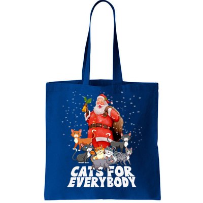 Cats For Everybody Christmas Cat Lover Cats For Everybody Funny Gift Tote Bag