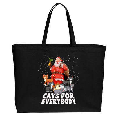 Cats For Everybody Christmas Cat Lover Cats For Everybody Funny Gift Cotton Canvas Jumbo Tote